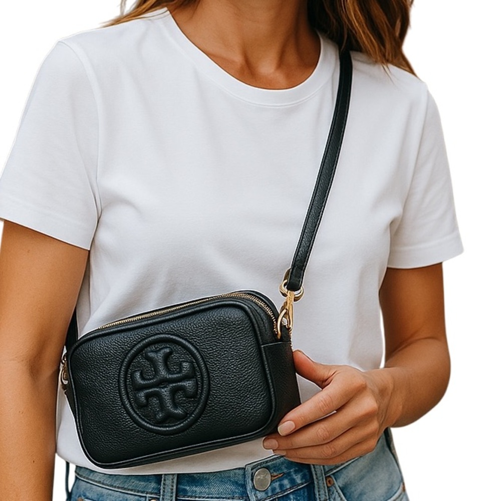 Tory Burch Perry Bombe Leather Crossbody Bag - Picture 6 of 9